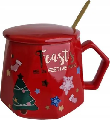 Produktbild von ECARLA Weihnachtstasse, rot KB08CZE