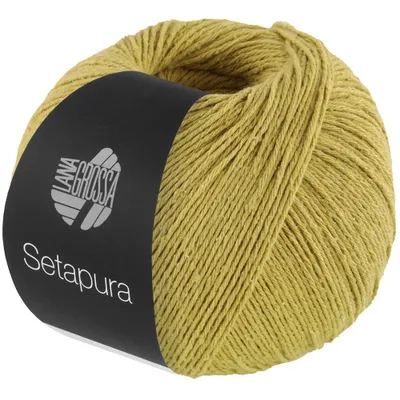 Produktbild von Lana Grossa SETAPURA 50 g angenehm weiches, mattes Seidengarn 200 m, Farbe:002 -  Senfgrün