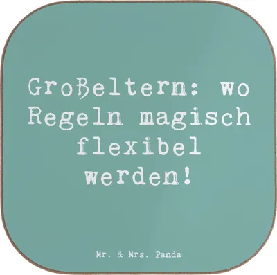 Produktbild von Mr. & Mrs. Panda Untersetzer für Gläser Spruch Großeltern Magie - Meeresbrise - Geschenk, Tassen, Flexibilität, Generationen, Geschenke, Coaster, Familienleben, Lächeln