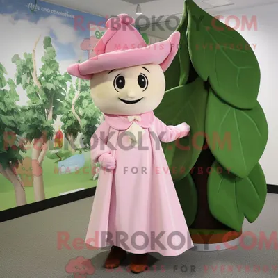 Produktbild von Maskottchenkostüm REDBROKOLY Pink Beanstalk mit Midikleid und Mütze