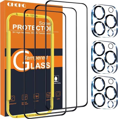 Obrázok produktu pre Pancierové sklo pre iPhone 16 Pro Max ochranná fólia na fotoaparát 9H+ [3+3