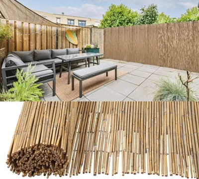 Produktbild von Clanmacy Schilfrohrmatte 120x600cm Schilfmatte Sichtschutzmatte Windschutz Sichtschutz für Balkon, Garten, Terrasse