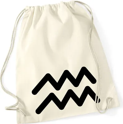 Produktbild von Huuraa Turnbeutel Wassermann Sternzeichen Zeichen 12 Liter Natural Baumwolle Rucksack Geschenkidee