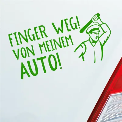 Produktbild von Auto Aufkleber Finger weg! von meinem Auto! Fans Car 19,5x10 cm Hellgrün Sticker Heckscheibenaufkleber