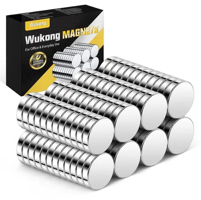 Image de 100 aimants en néodyme - 5 x 1 mm - Mini-aimants ronds extra puissants pour réfrigérateur, tableau magnétique, tableau blanc, tableau en verre - Argent