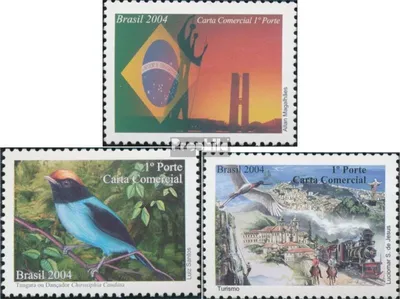Produktbild von Briefmarken Brasilien 2004 Mi 3379-3381 (kompl.Ausg.) postfrisch Grußmarken Flagge, Zierfeld