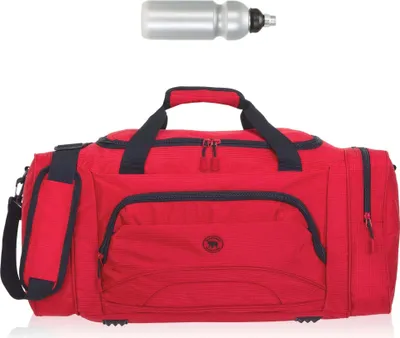 Produktbild von Sporttasche Herren Damen Elephant Color XL 62 cm 53 L Nassfach, Schuhfach Reisetasche Sport Fitness Sauna Tasche sehr groß 1298 Red Uni ( Rot ) + Trinkflasche