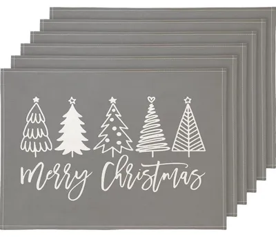 Productafbeelding van Kerstservetten, set van 4, grijs, afwasbaar, 30x45 cm