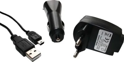 Produktbild von vhbw Ladezubehör Set kompatibel mit Becker Traffic Assist Z101, Z099, Z100 Navi - KFZ-Ladeadapter, Netz-Adapter, 2-in-1 USB-Datenkabel / Ladekabel