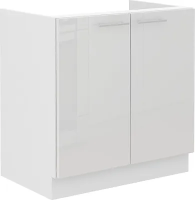 Produktbild von Spülenschrank 80 Lara Weiß Hochglanz + Weiß matt Küchenzeile Küchenblock Küche