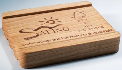 Produktbild von Seifenablage  aus heimischem Buchenholz