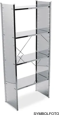 Graepel High Tech italienisches H2 Regal aus gebürstetem Edelstahl Graepel Hightech  H2 Regal Edelstahl gebürstet