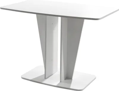 Produktbild von Rodnik Säulen-Esstisch »Polaris« 110x70cm Bootsform abgerundete Ecken weiß-matt