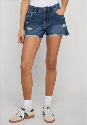 Image de Urban Classics - Short en jean délavé pour femme, bleu, taille 27