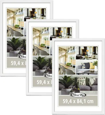 Produktbild von Posterrahmen 59,4 x 84,1 cm DIN A1 Holzdekor weiß 3er Set
