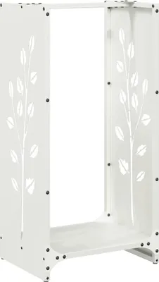 Immagine prodotto di vidaXL Porta legna Bianco 40x30x80 cm Acciaio laminato a freddo