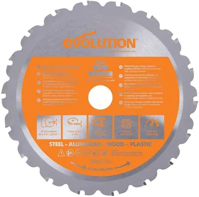 Produktbild von TCT Sägeblatt 165 mm, 18 Zähne, für Holz, Metall und Kunststoff