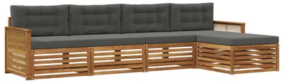 Produktbild von vidaXL Outdoor-Sofagarnitur 5 stk. Natur und Anthrazit