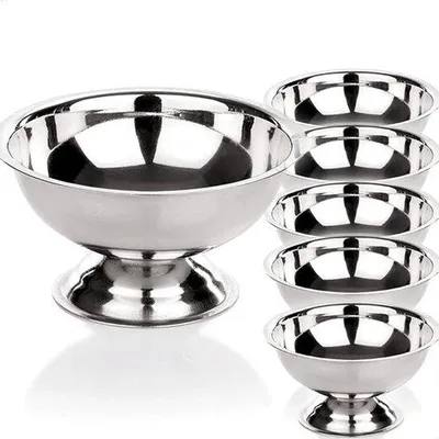 Image de Coupes à dessert Ø 9 cm en acier inoxydable - pour desserts, salades, en-cas, cocktails - coupes de service - pour un usage à domicile, en hôtel, au restaurant ou lors d'autres événements sociaux
