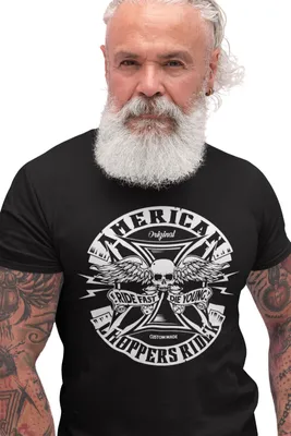 Produktbild von Biker Shirt American Chopper T-Shirt Schwarz/Weiß XL