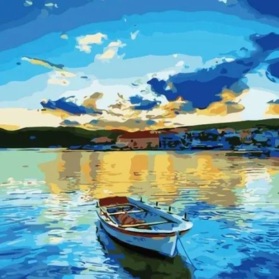 Immagine prodotto di Mosaico Diamantato, Mare, Barca, Ricamo, Creativo, 30X40 Cm