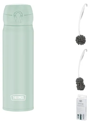 Immagine prodotto di THERMOS ULTRALIGHT BOTTLE 0,50 l Trinkflasche soft mint mat – Vorteilsset mit Reinigungsbürste CLEAN FIX 30 cm | HAN 4035357050 | EAN 4002458534775