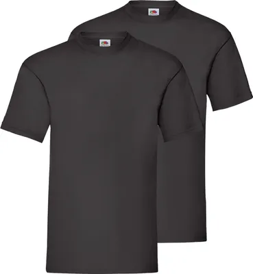 Produktbild von Doppelpack Fruit of the Loom Valueweight T-Shirt + GRATIS MyShirt Stoffbeutel Farbe: schwarz Größe: L