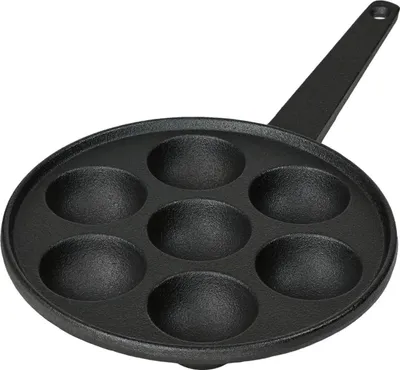 Produktbild von Pförtchenpfanne 7 Vertiefungen Ø 5,5 cm Induktion geeignet Pfanne Pförtchen Pförtchen Schneckenpfanne Poffertjes