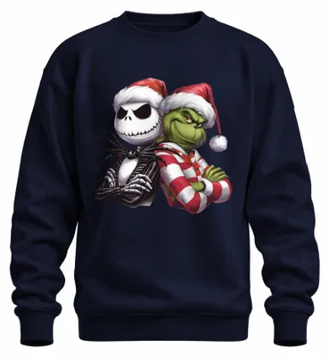 Zdjęcie produktu dla Grinch Jack Skellington Christmas Santa Hat Funny Gift Uni Bluza rozpinana, granatowy, M