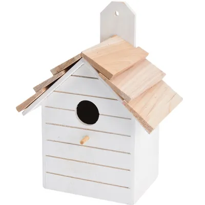 Produktbild von Dekoratives weißes Vogelfutterhaus
