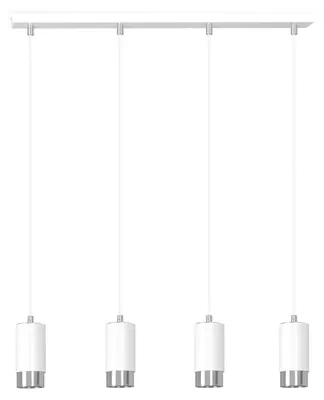 Immagine prodotto di Lampada a sospensione FUMIKO in acciaio bianco e cromo