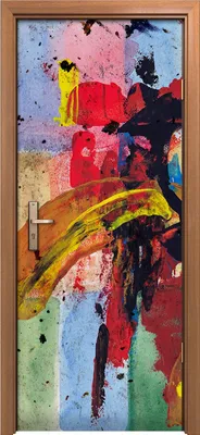 Produktbild von Türposter 80x200 cm Türaufkleber Türtapete Türfolie Klebefolie abstrakte farbenfrohe Grunge