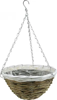 Produktbild von Hängeschale Pflanzenampel Blumenkorb Natur Weiß Ø30,5cm Pflanztopf