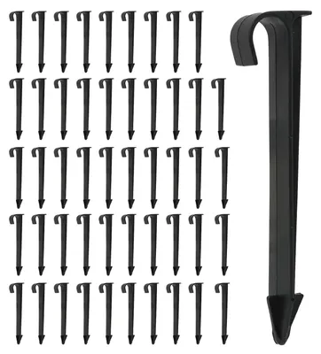 Obrázek produktu pro Kotva pro zahradní hadice, 11 cm, 50 kusů, polypropylen, černá, pro použití v zahradě