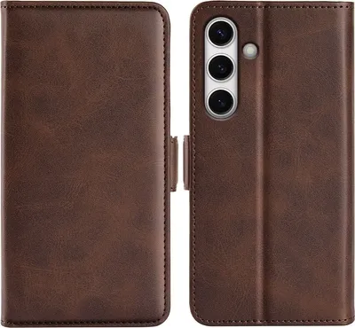 Produktbild von Mobigear Slim Magnet  Samsung Galaxy S24 FE Hülle Klapphülle Geldbörse - Braun