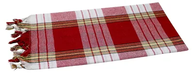 Produktbild von Hamamtuch, Saunatuch, Badetuch Classic Style, Rot, saugfähig und kompakt 80% Baumwolle 20% Polyester