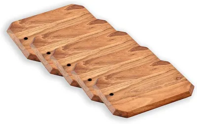 Image de KESPER | Ensemble de 5 planches à découper, matériau : bois d'acacia, dimensions : 28 x 20 x 1,7 cm, couleur : marron | 29150