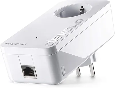 Zdjęcie produktu dla Devolo Magic 2 LAN: Wydajny adapter powerline o przepustowości 2400 Mb/s do sieci domowej dLAN, 1-gigabitowe połączenie LAN, magiczny Internet z gniazdka