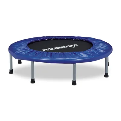 Obrázok produktu pre Relaxdays Trampolína skladacia, vnútorná, fitness V x Š x H: 22 x 95 x 95 cm, maximálne zaťaženie 100 kg, modro-čierna