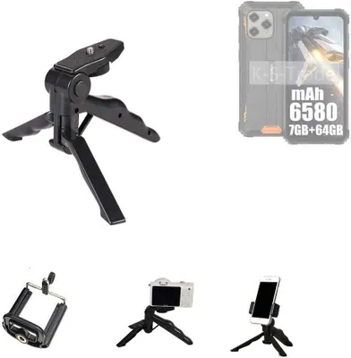 Produktbild von K-S-Trade Stativ Tisch-Ständer Dreibein Handy-Stativ Ständer kompatibel mit Blackview BV5300 Pro Mini-Stativ Smartphone Tripod Handy-Stativ aus