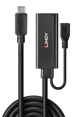 Produktbild von Lindy 43344, USB 3.2 Gen 1 (3.1 Gen 1) Type-C, USB 3.2 Gen 1 (3.1 Gen 1) Type-A, 5000 Mbit/s, Schwarz, Acrylnitril-Butadien-Styrol (ABS), Rundkabel