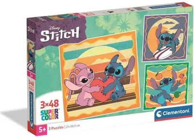 Image de Puzzle Enfant Clementoni Stitch, 3 x 48 Pièces, 21 x 20,5 cm, Dès 3 Ans