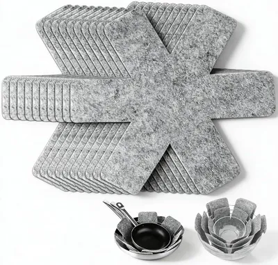 Imagen del producto de Protector para macetas de fieltro, de 1 mm de grosor, diseño hexagonal, para la cocina
