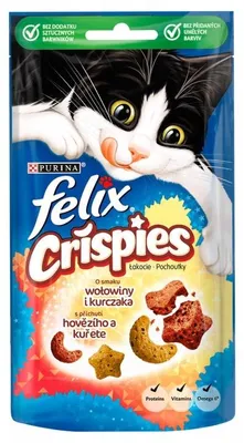 Produktbild von FELIX Crispies Beef Chicken - Trockenfutter für Katzen - 45 g