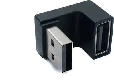 Produktbild von SYSTEM-S USB 3.0 Adapter Typ A Stecker zu Buchse U Turn 180° Winkel in Schwarz