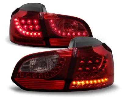 Image de Feux arrière originaux JOM LED rouge foncé Smoke SET pour VW Golf 6 VI MK6 Limousine