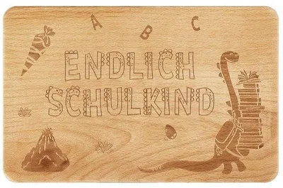 Produktbild von Personalisiertes Frühstücksbrett Dino 22x14cm