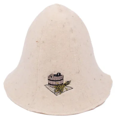 Produktbild von Saunahaube aus 100% Wolle mit Stickerei für Damen und Herren