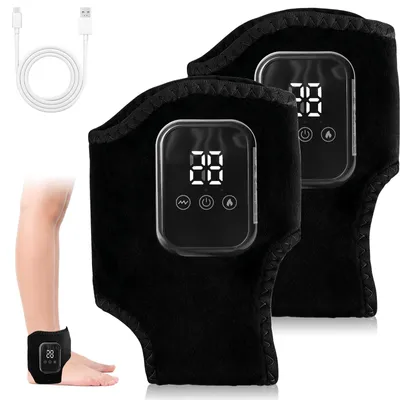 Produktbild von VETOLAKA 2 Stück 3-In-1 Fußmassagegerät, 3 Intensitätsstufen, 3 Stufen intelligente Temperaturregelung,Foot Massager, Kabellose Fußmassagegerät, Fußwärmer mit Massagegerät für Knöchel,Ferse