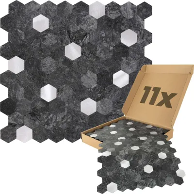 Produktbild von Dalsys 11x Wandpaneele selbstklebend 0,88m² Anthrazit / Silber